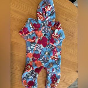 Patagonia Colorful Floral 12 Month Fleece Bunting